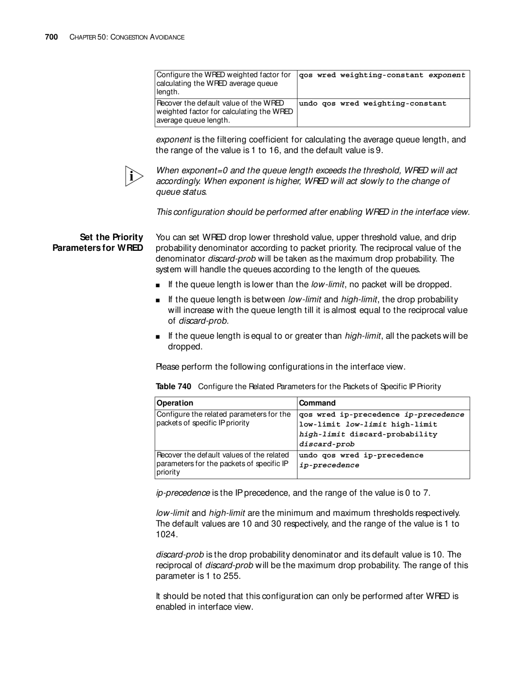 3Com 10014299 manual Discard-prob, Ip-precedence 