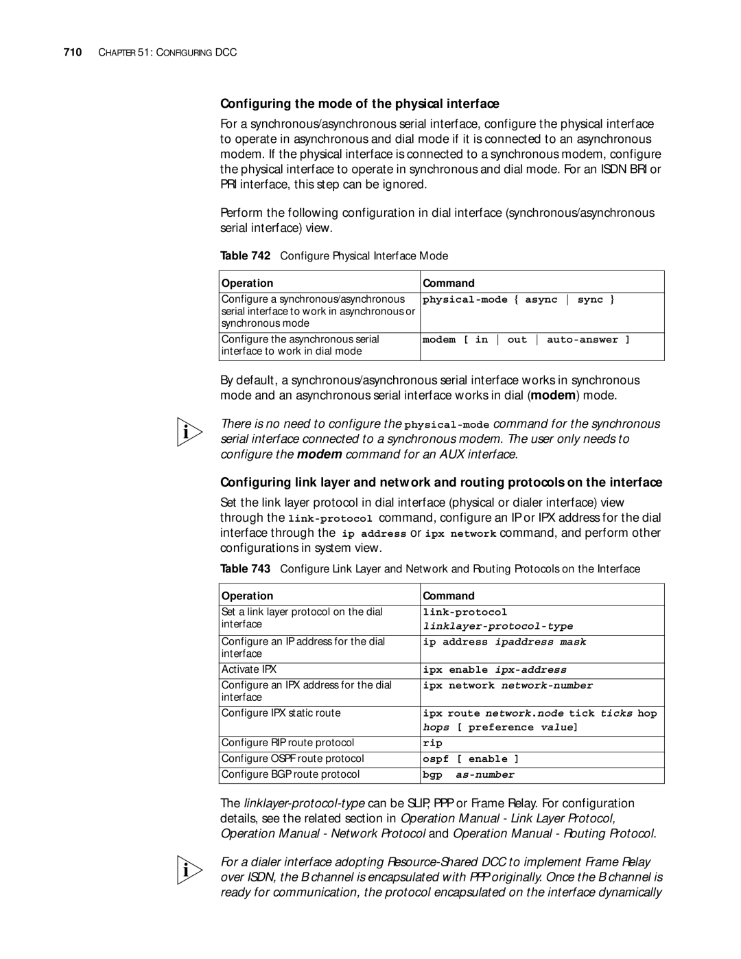 3Com 10014299 Configuring the mode of the physical interface, Configure Physical Interface Mode, Linklayer-protocol-type 