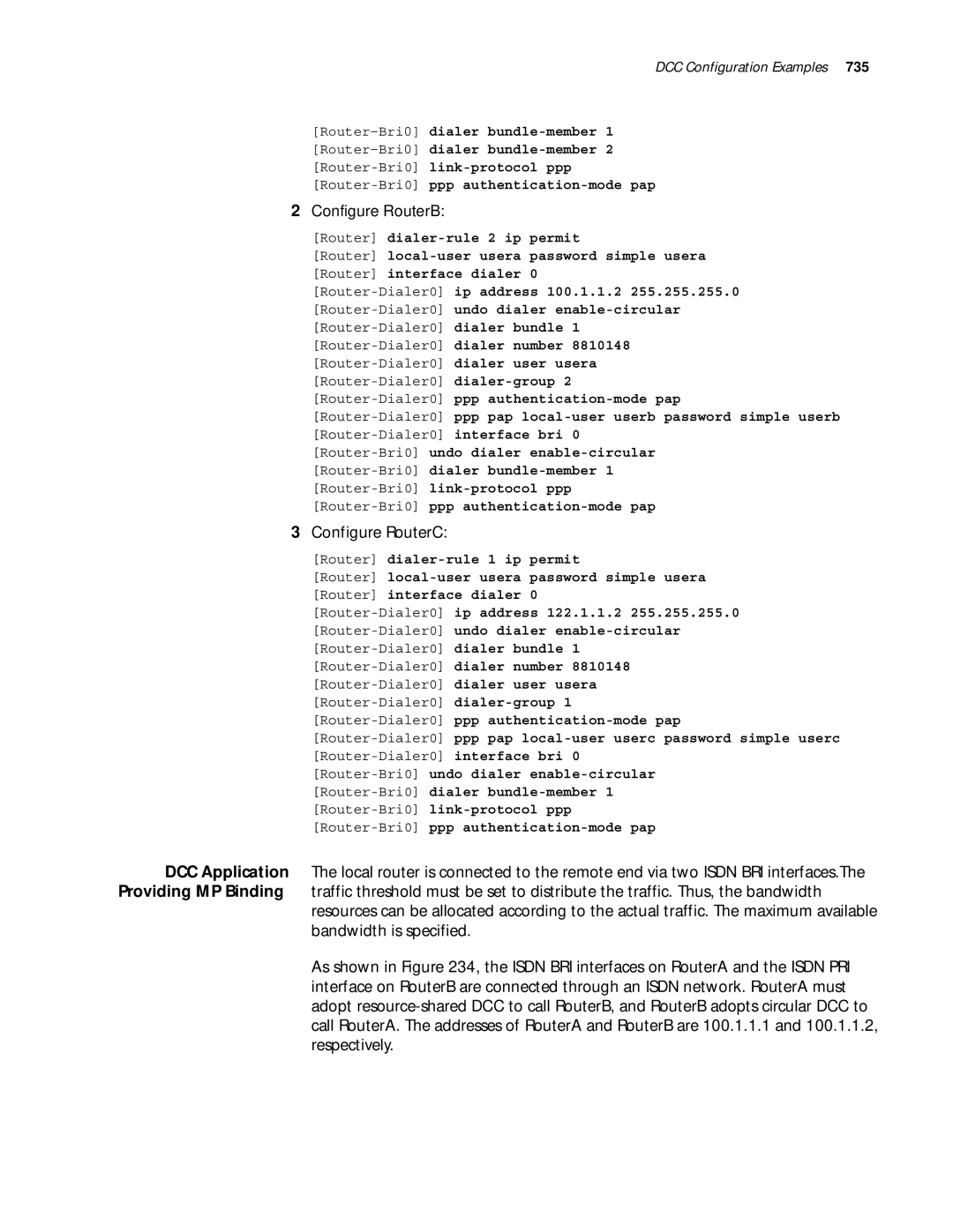 3Com 10014299 manual Configure RouterC 