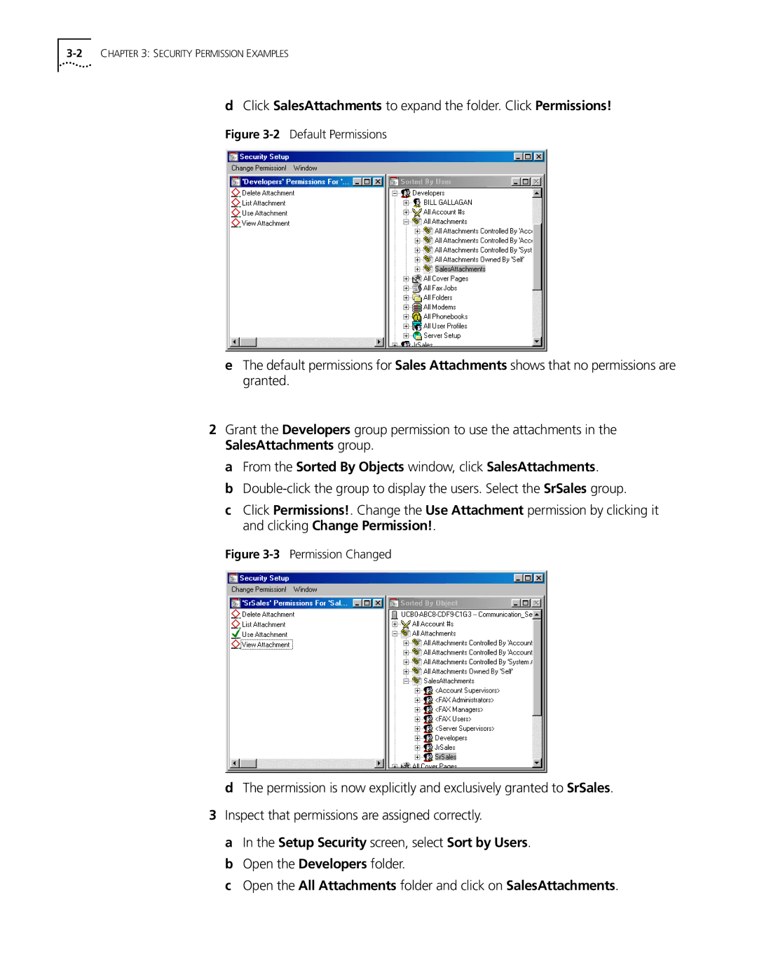 3Com 10031370-01 setup guide Default Permissions 