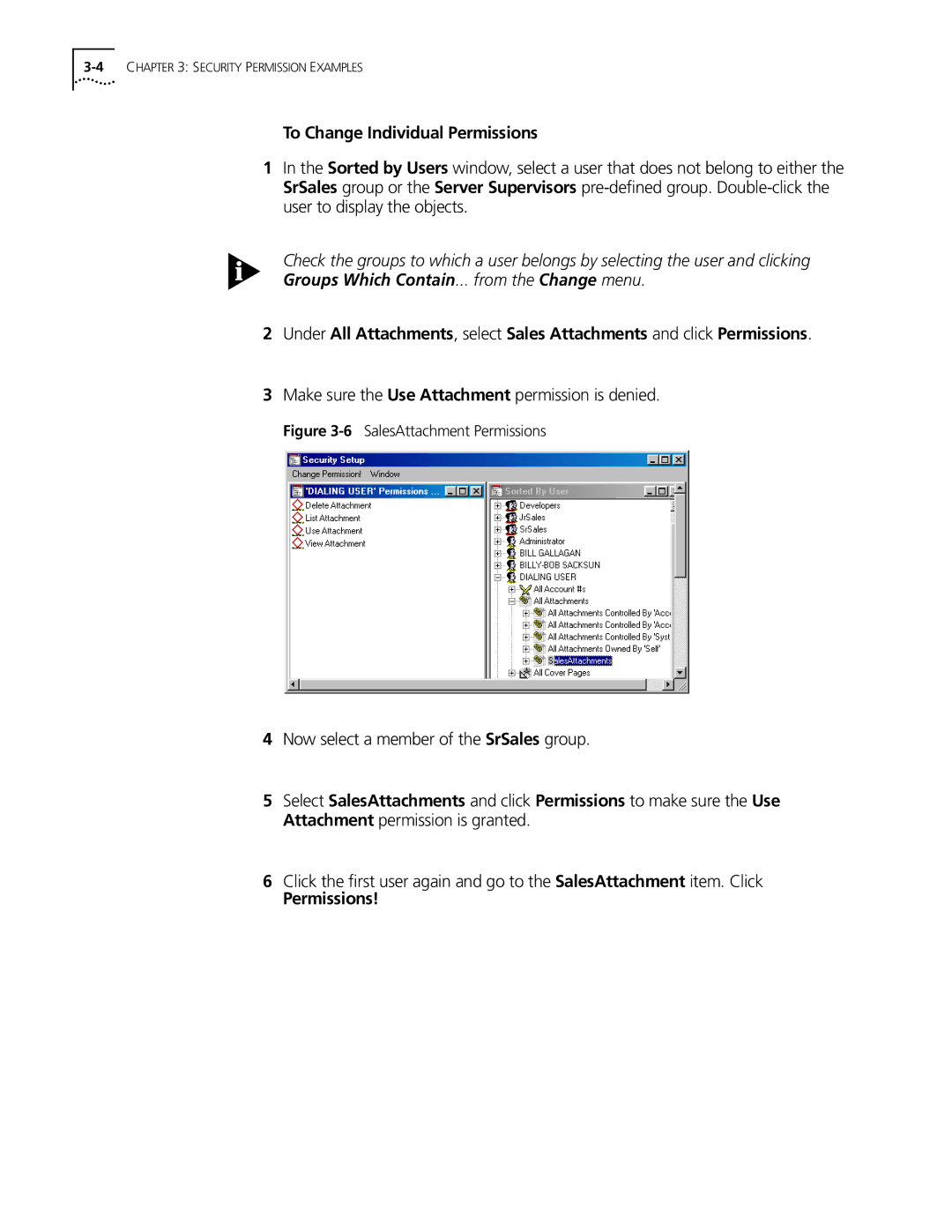 3Com 10031370-01 setup guide SalesAttachment Permissions 