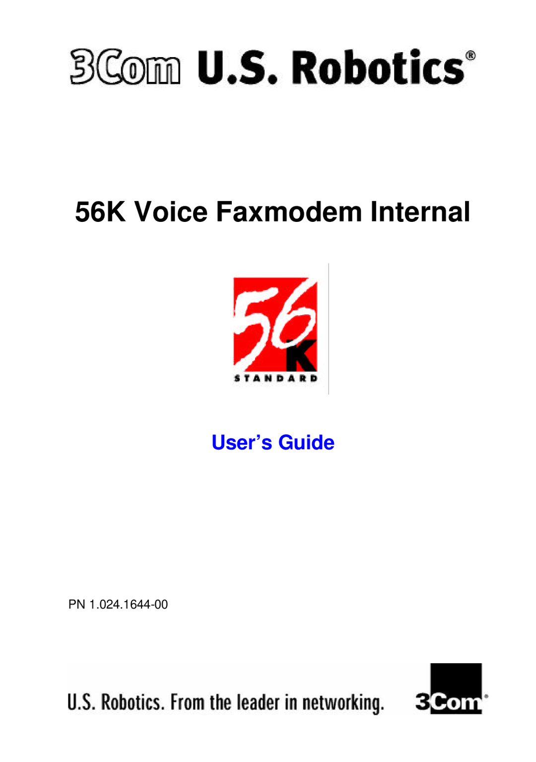 3Com 1.024.1644-00 manual 56K Voice Faxmodem Internal 