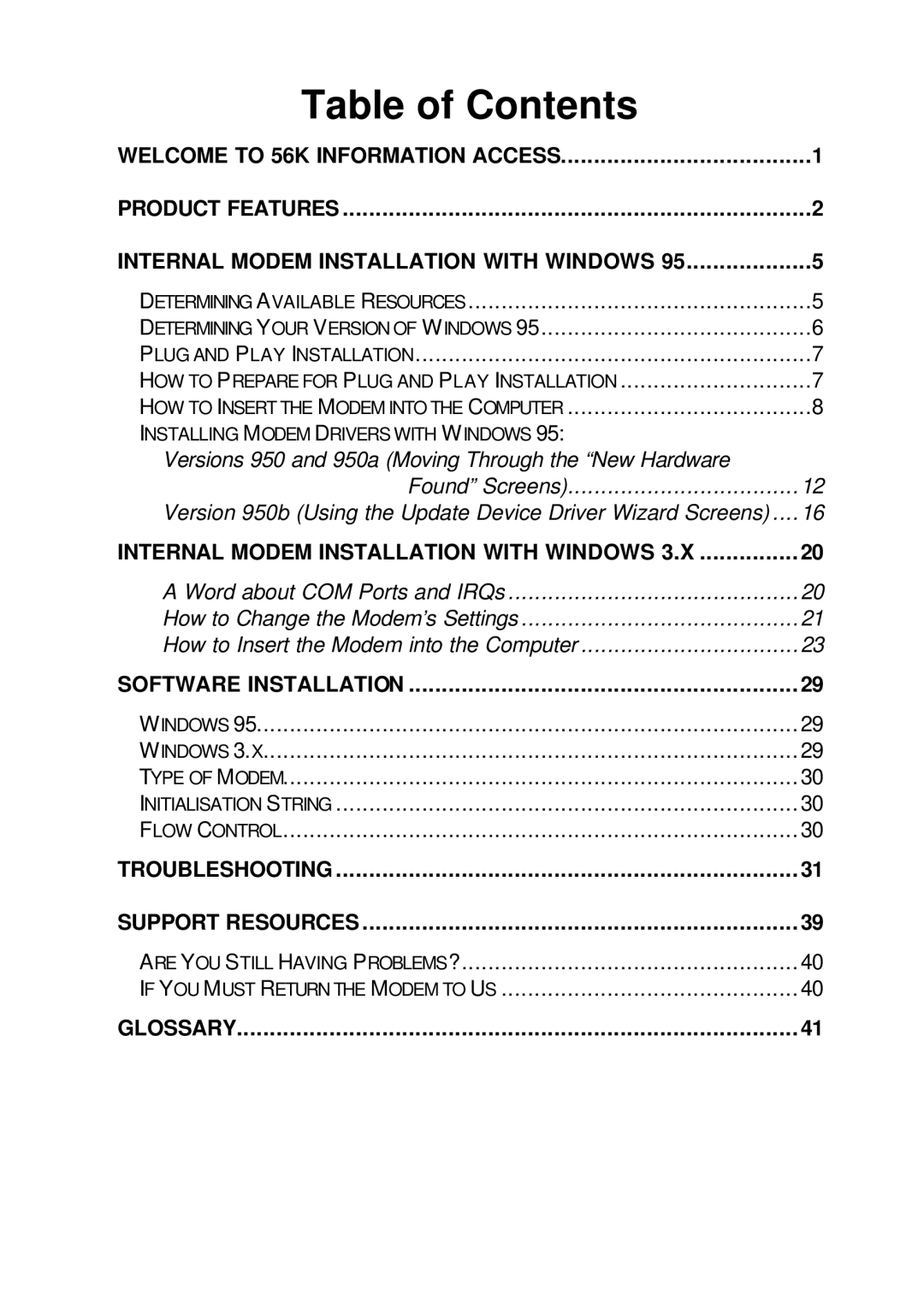 3Com 1.024.1644-00 manual Table of Contents 