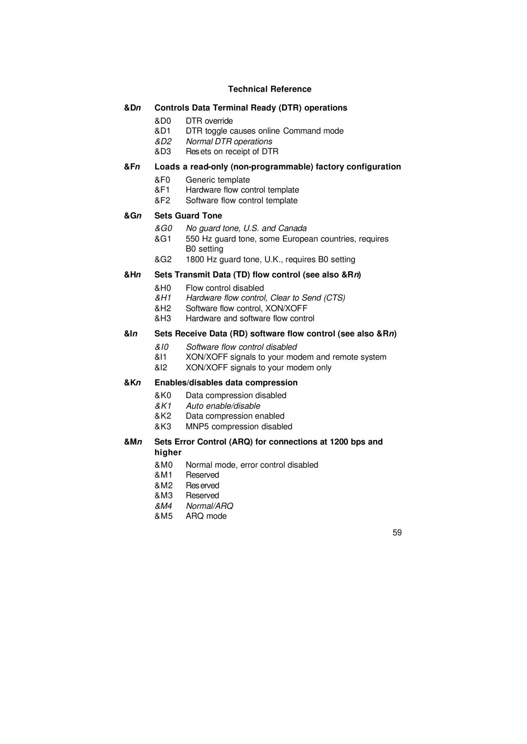 3Com 1.024.1644-00 manual Fn Loads a read-only non-programmable factory configuration, Sets Guard Tone 