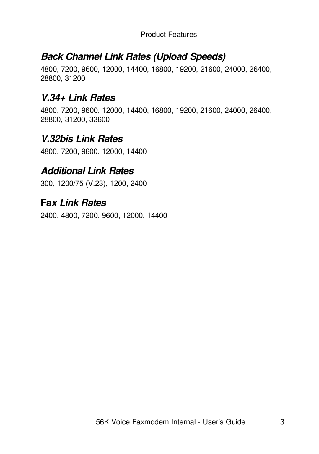 3Com 1.024.1644-00 manual Back Channel Link Rates Upload Speeds 