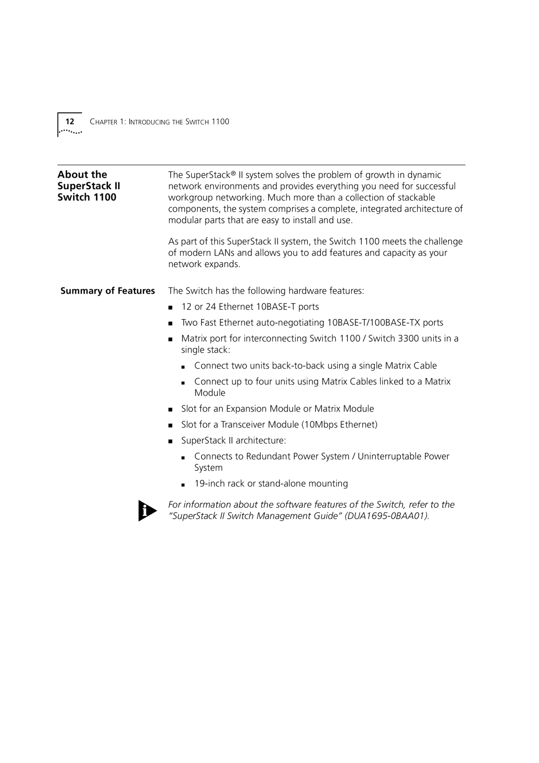 3Com 1100 manual About, SuperStack, Switch 