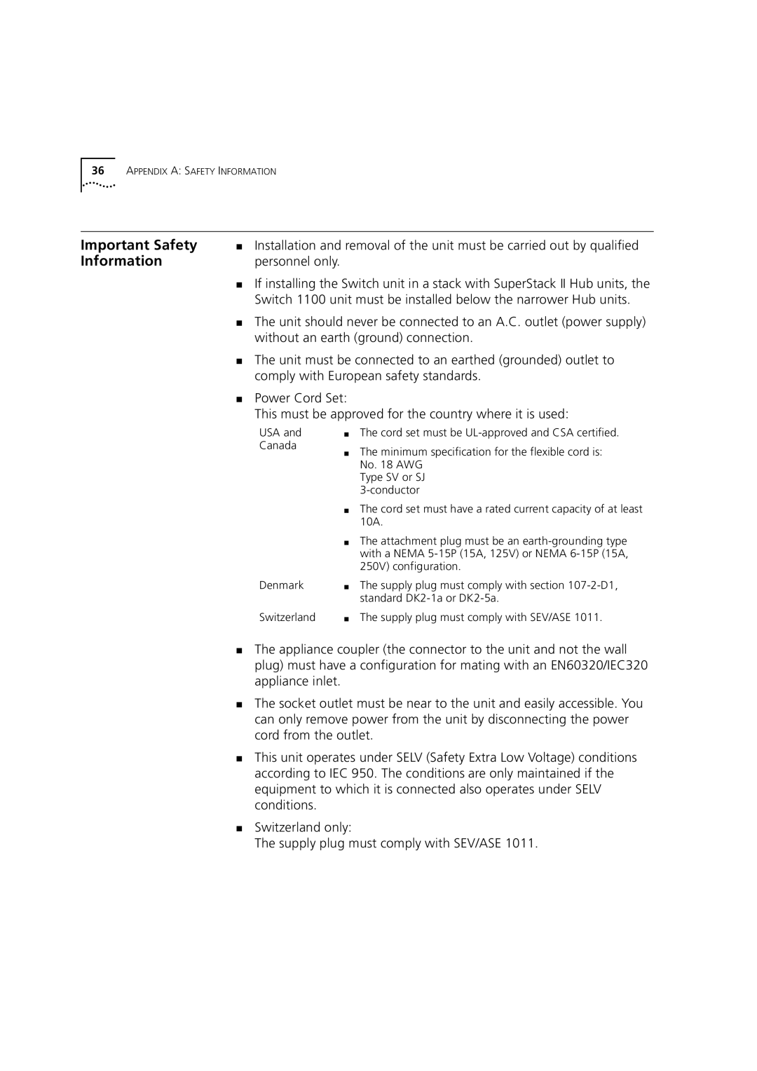 3Com 1100 manual Important Safety, Information, Personnel only 