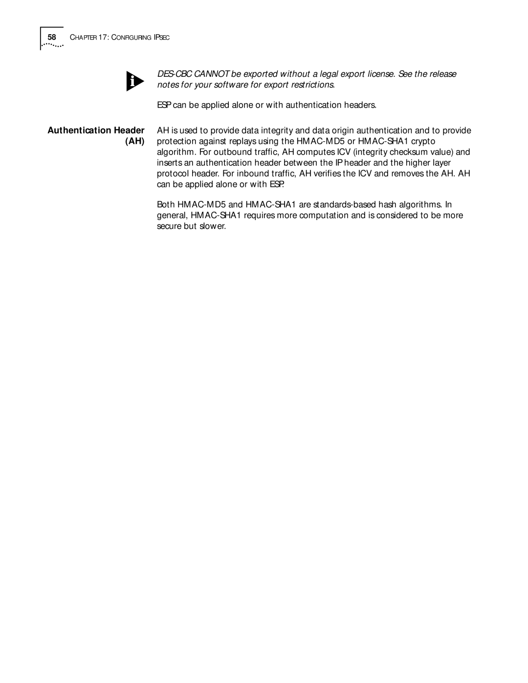 3Com 11.1 manual Configuring Ipsec 