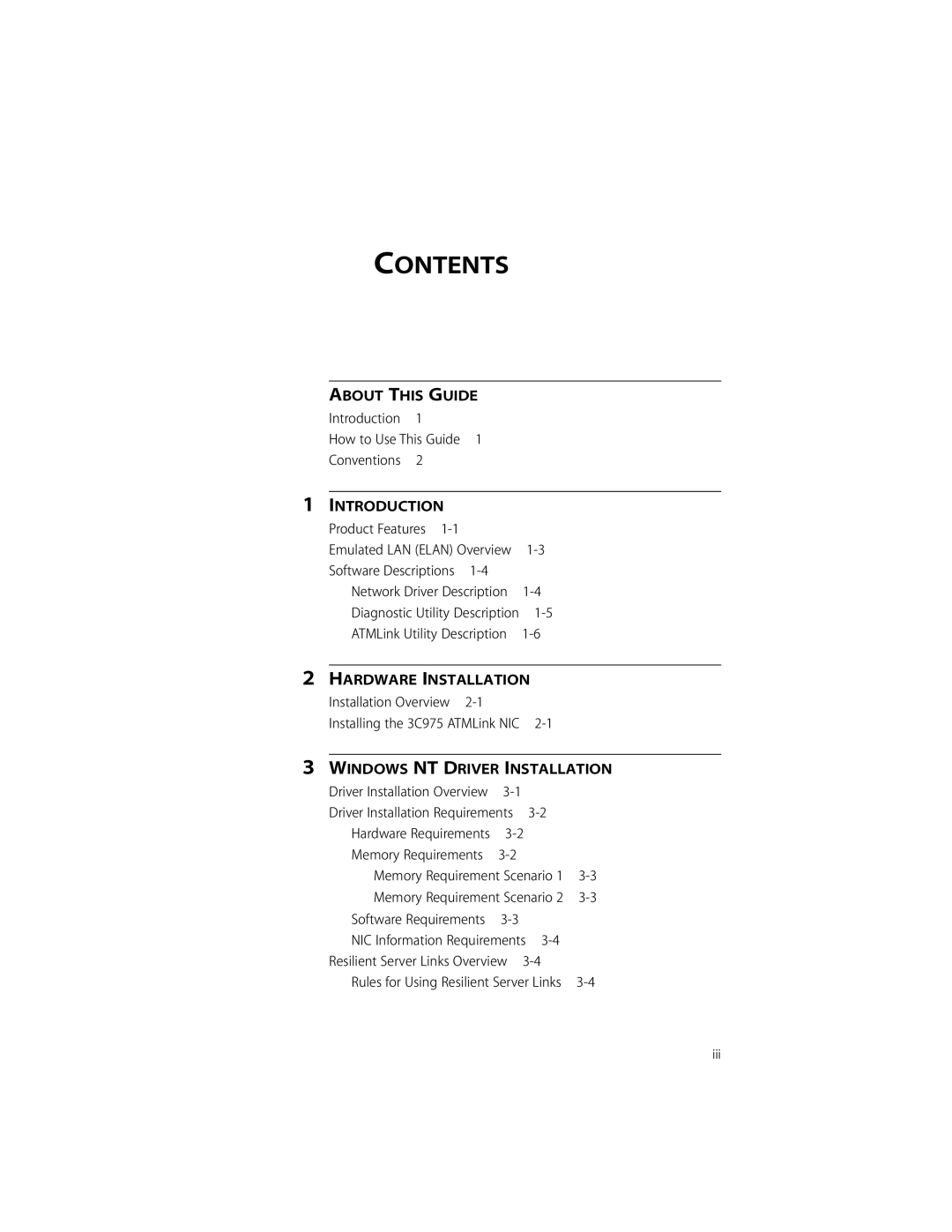 3Com 155 PCI manual Contents 