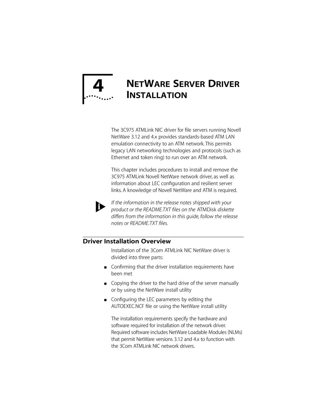 3Com 155 PCI manual NET Ware Server Driver 