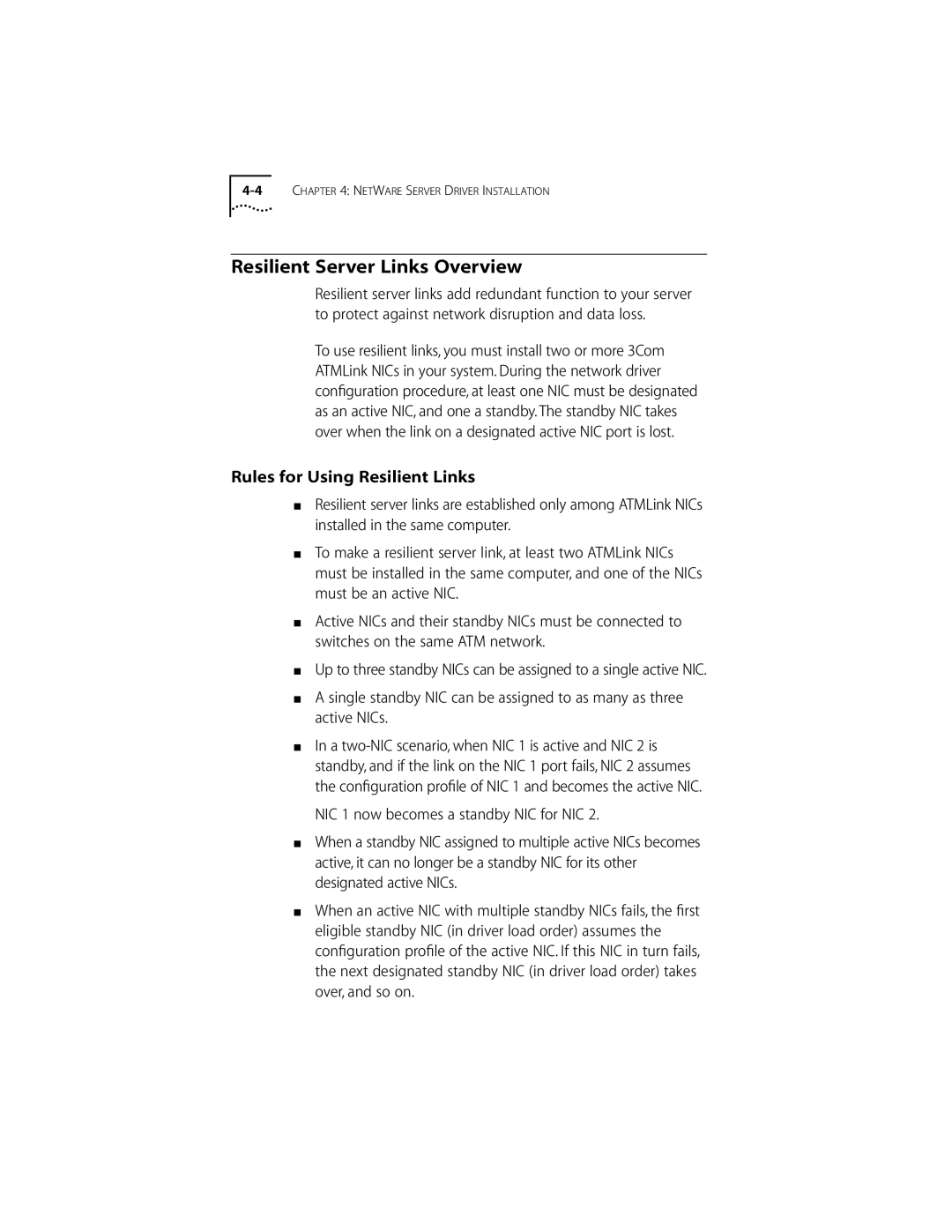 3Com 155 PCI manual Resilient Server Links Overview, Rules for Using Resilient Links 