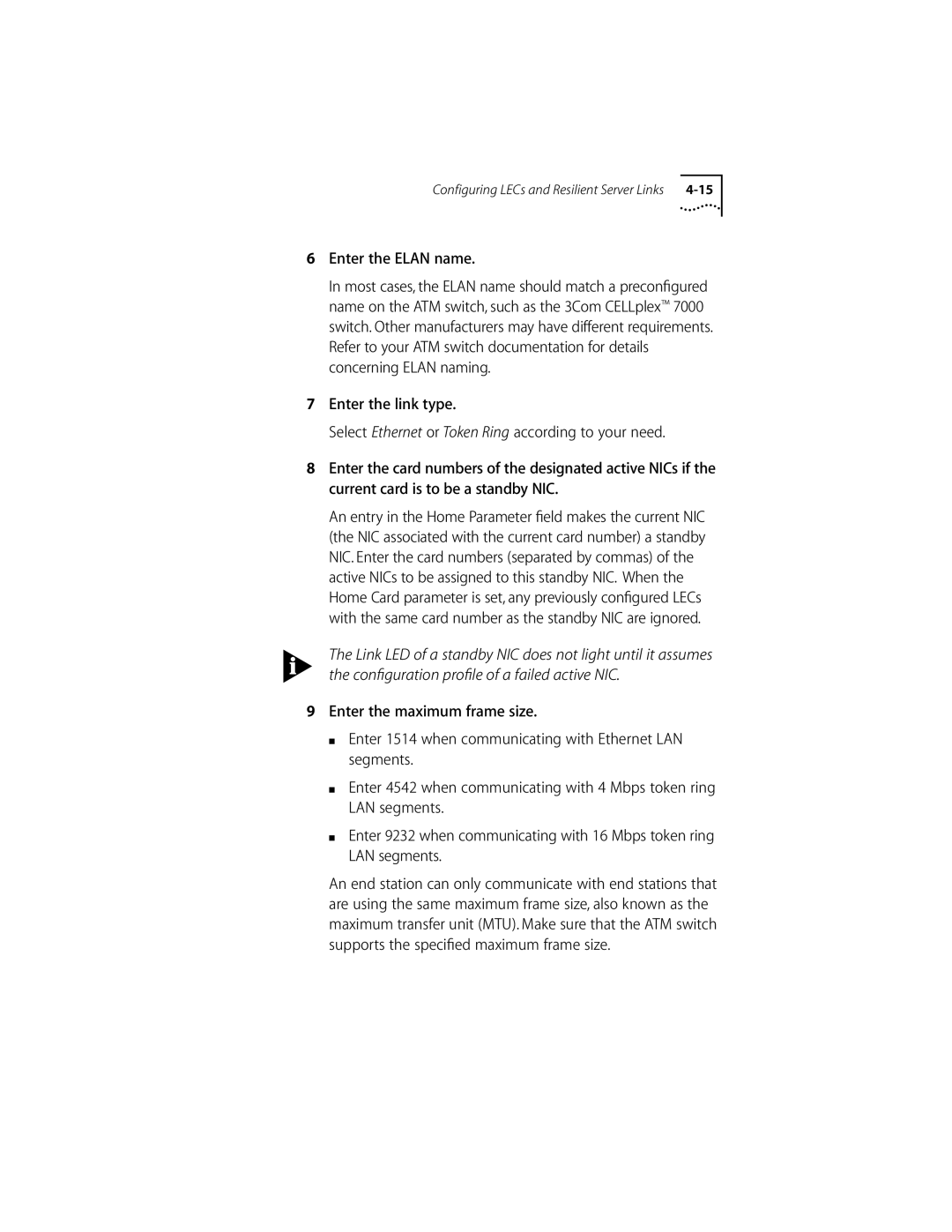 3Com 155 PCI manual Enter the Elan name 