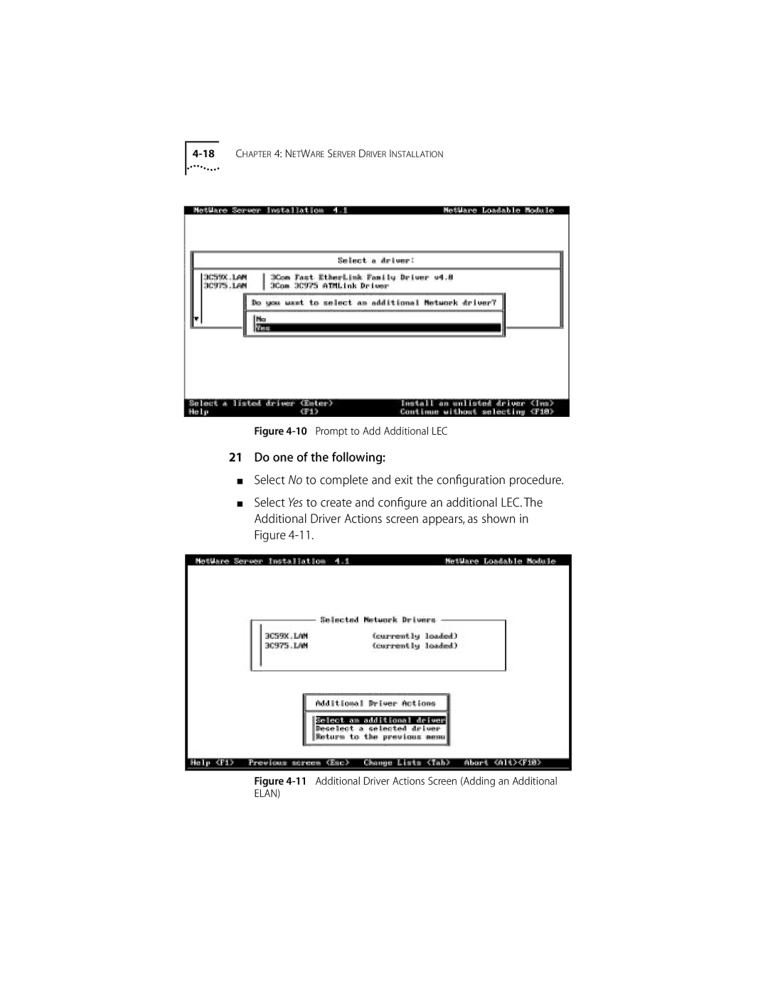 3Com 155 PCI manual Prompt to Add Additional LEC 