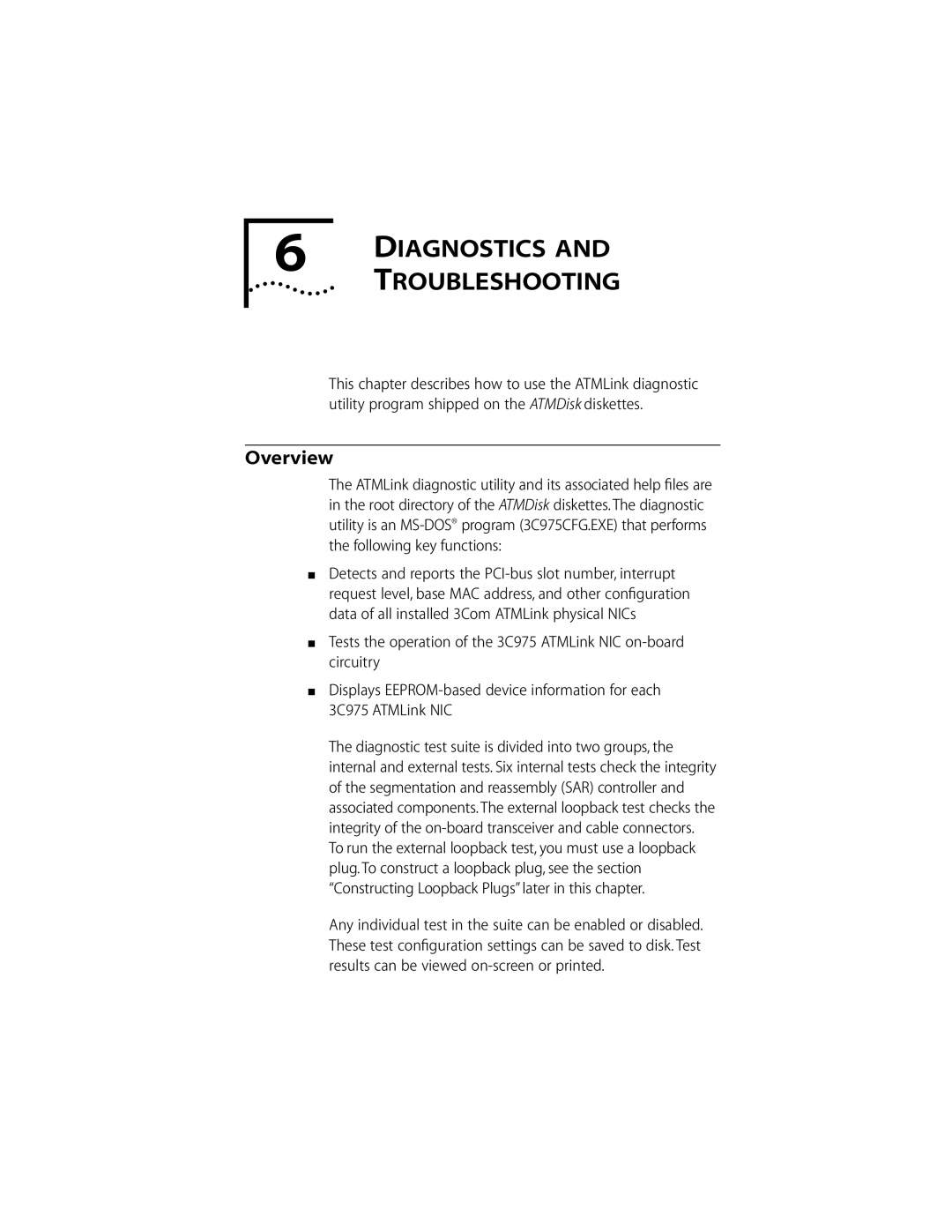 3Com 155 PCI manual Diagnostics, Troubleshooting, Overview 