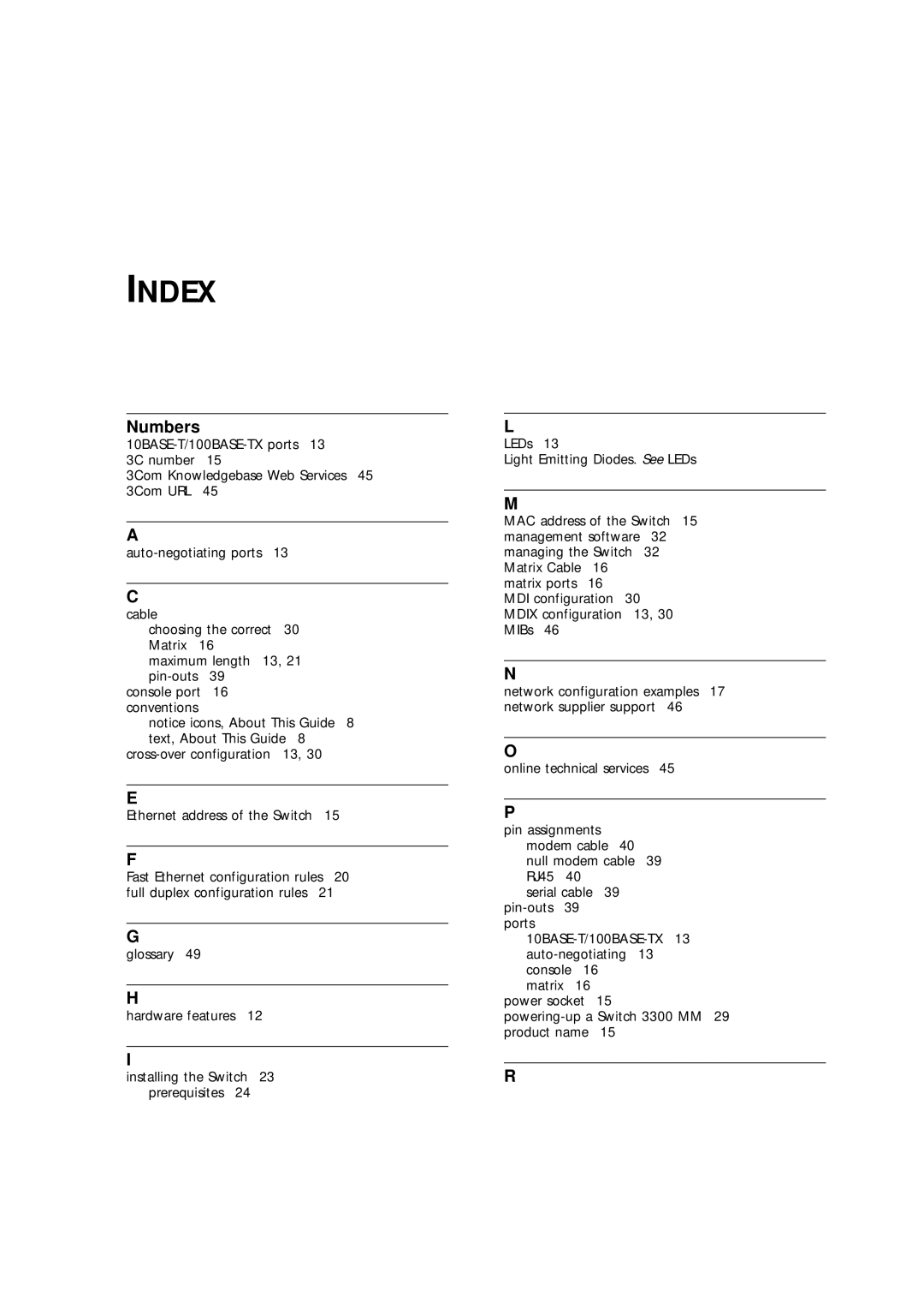 3Com 16985ua.bk manual Index 