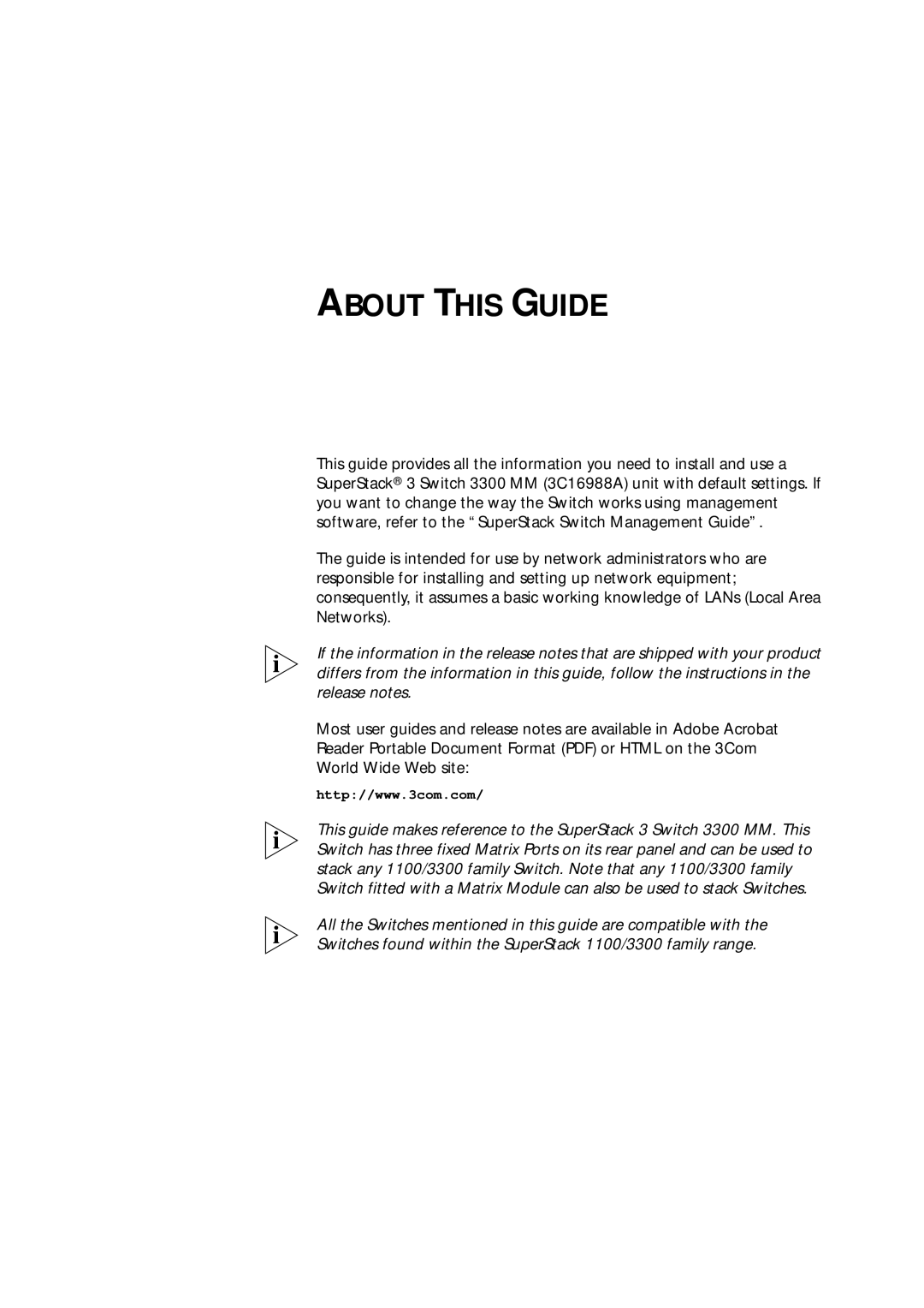 3Com 16985ua.bk manual About this Guide 