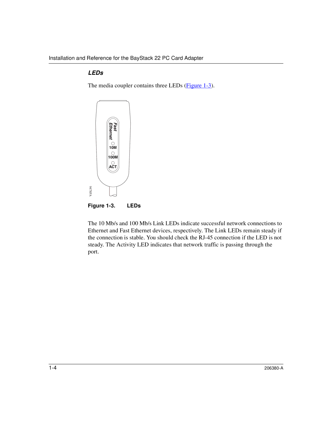 3Com 206380-A manual LEDs 