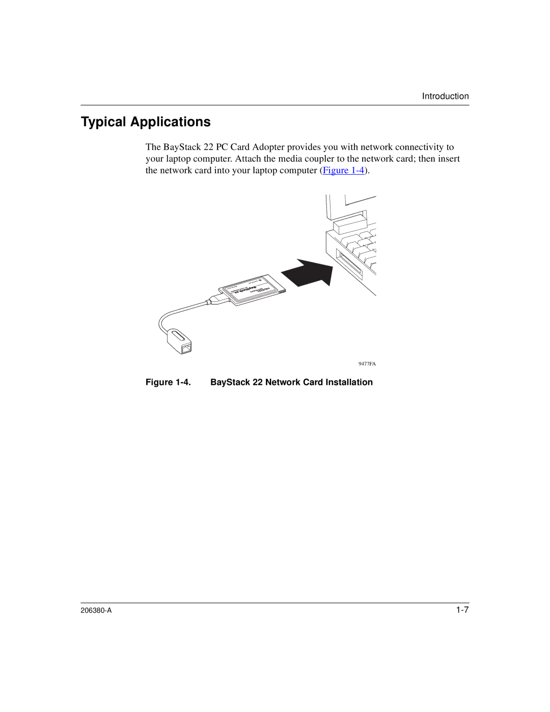 3Com 206380-A manual Typical Applications, BayStack 22 Network Card Installation 