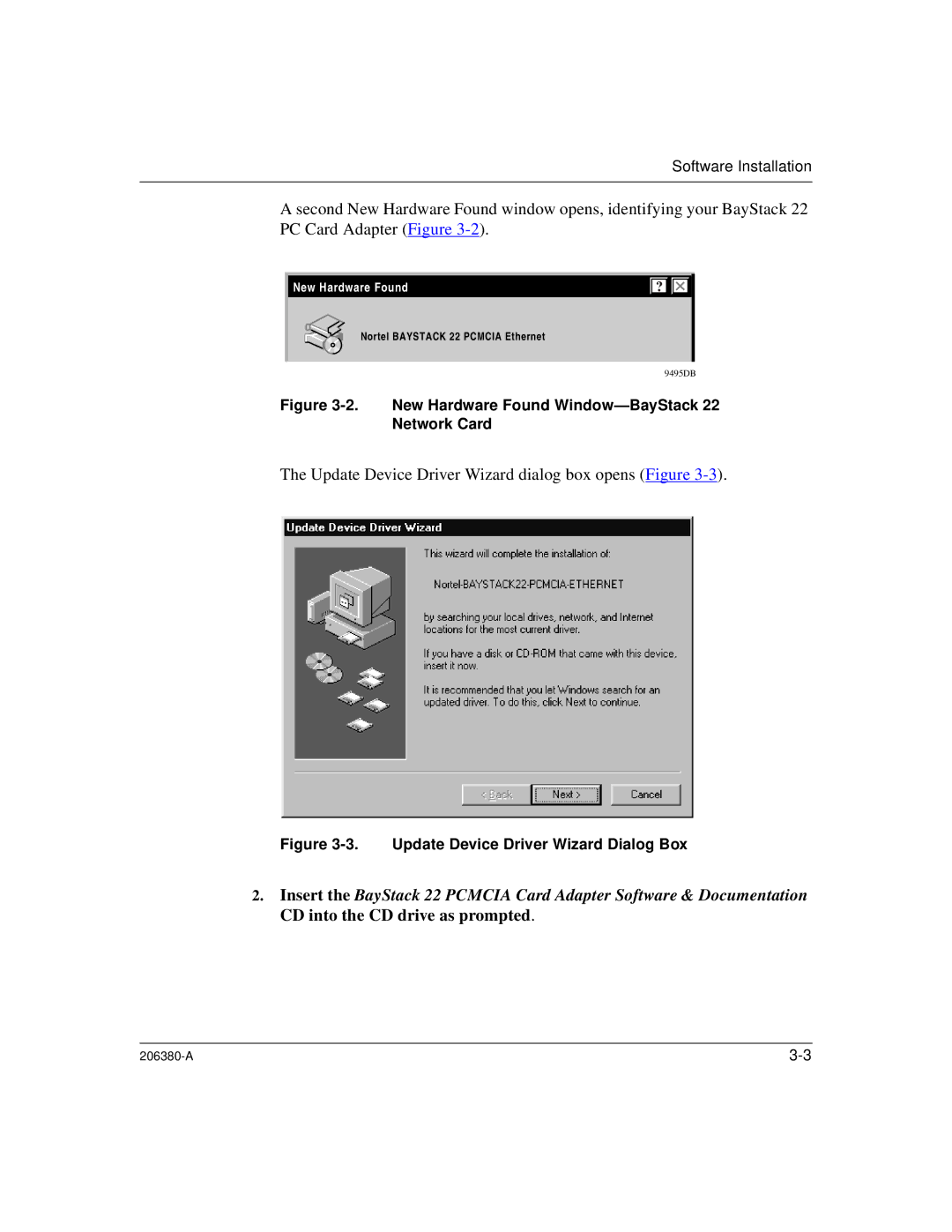 3Com 206380-A manual Update Device Driver Wizard dialog box opens Figure 