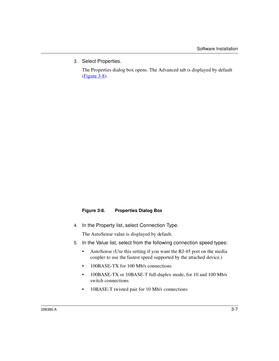 3Com 206380-A manual Select Properties 