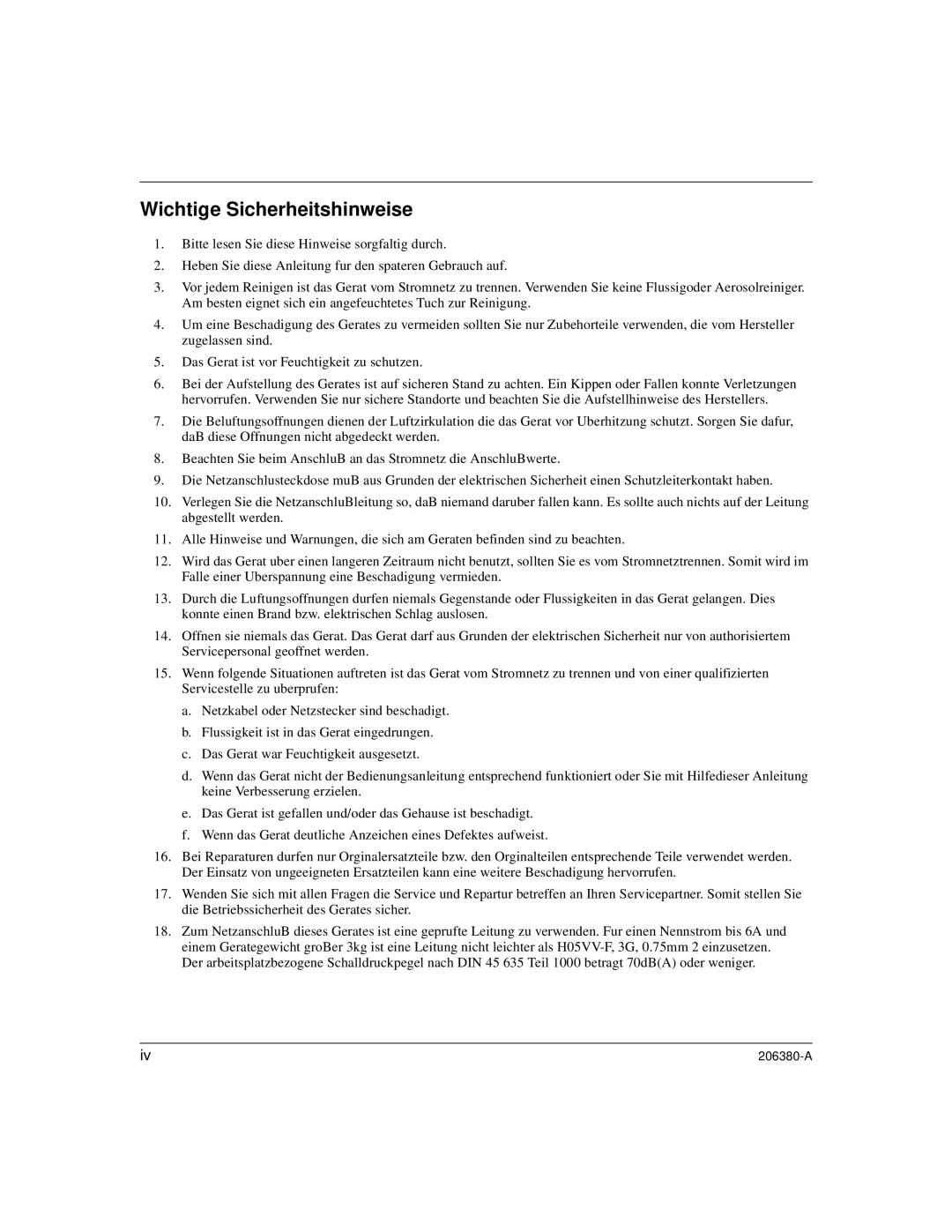 3Com 206380-A manual Wichtige Sicherheitshinweise 