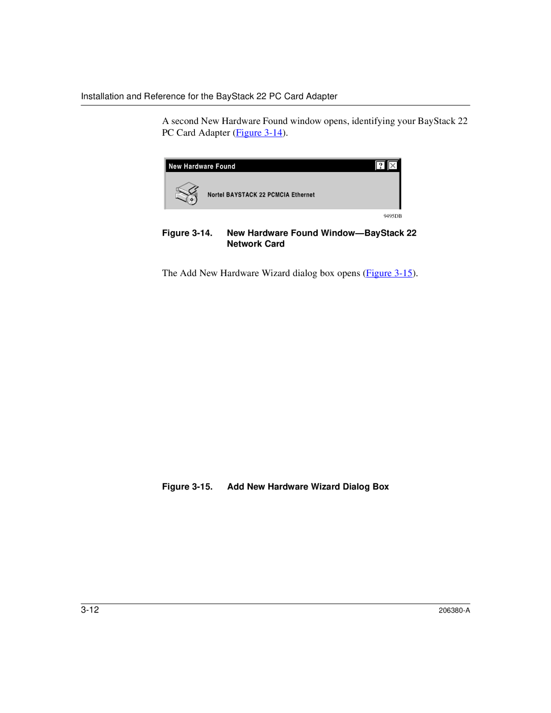 3Com 206380-A manual Add New Hardware Wizard dialog box opens Figure 