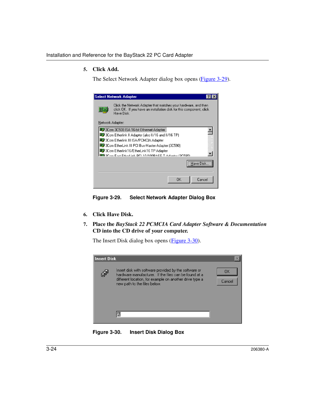 3Com 206380-A manual Click Have Disk 