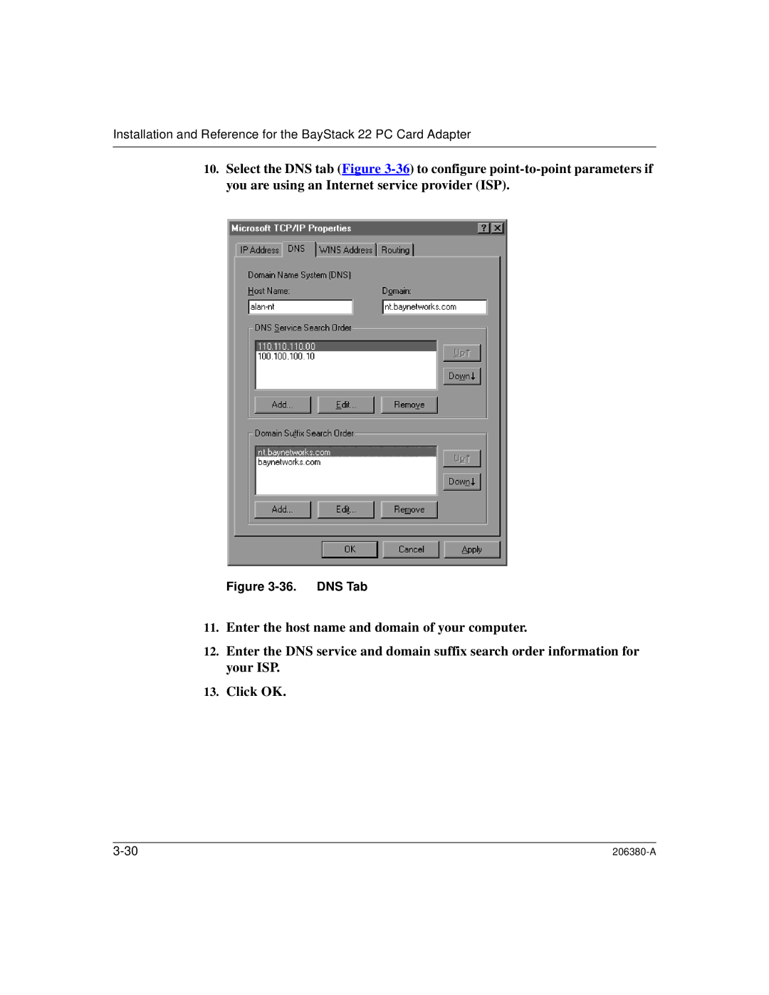 3Com 206380-A manual DNS Tab 