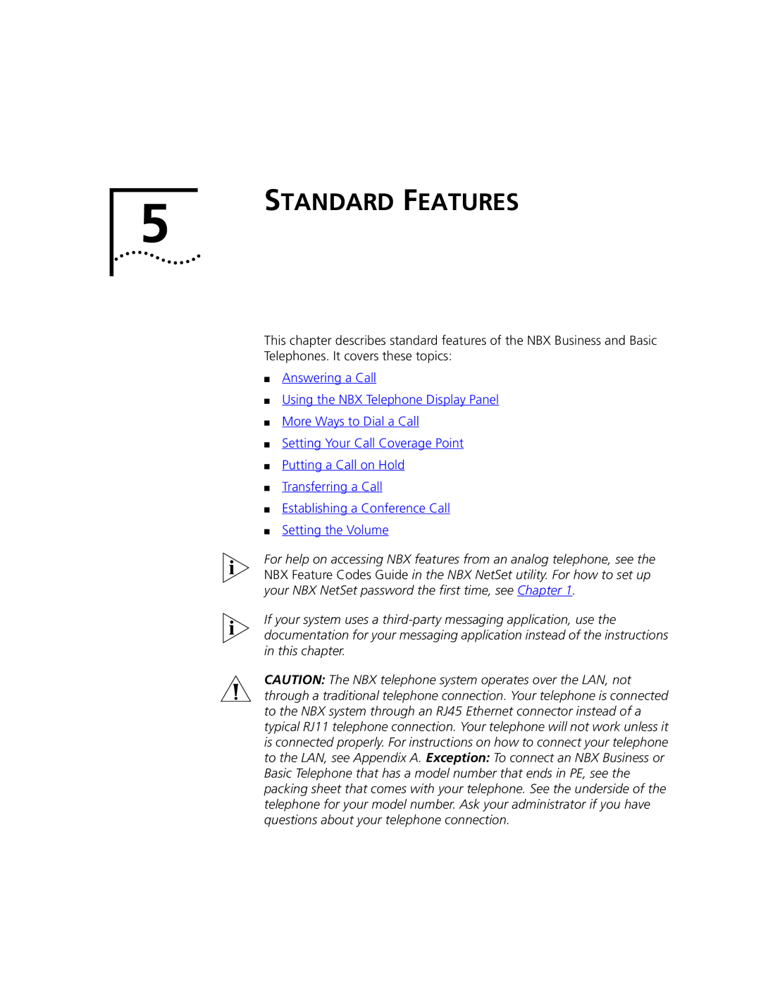 3Com 2101 manual Standard Features 