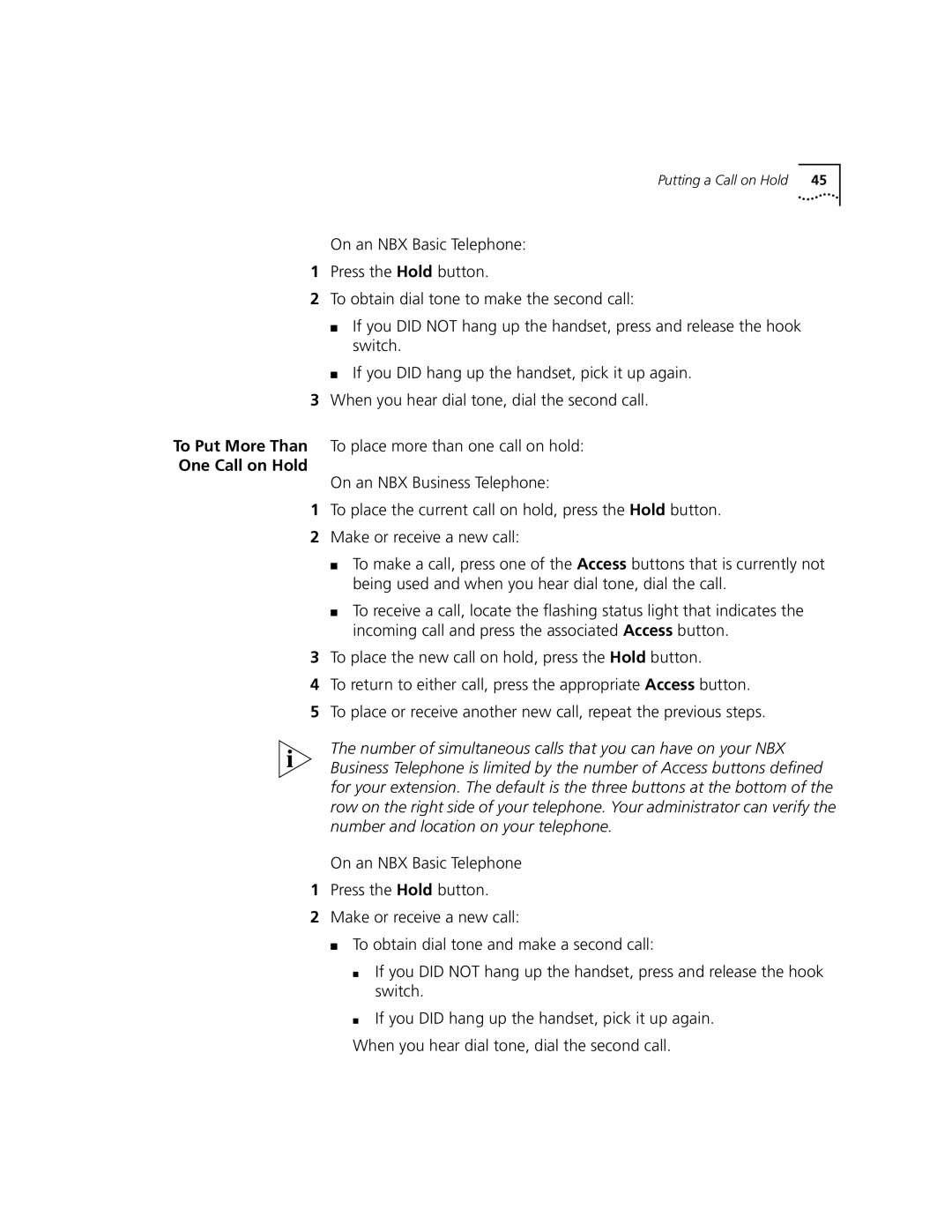 3Com 2101 manual One Call on Hold 