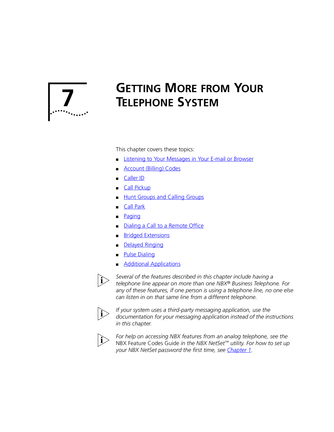 3Com 2101 manual Getting More from Your Telephone System, This chapter covers these topics 