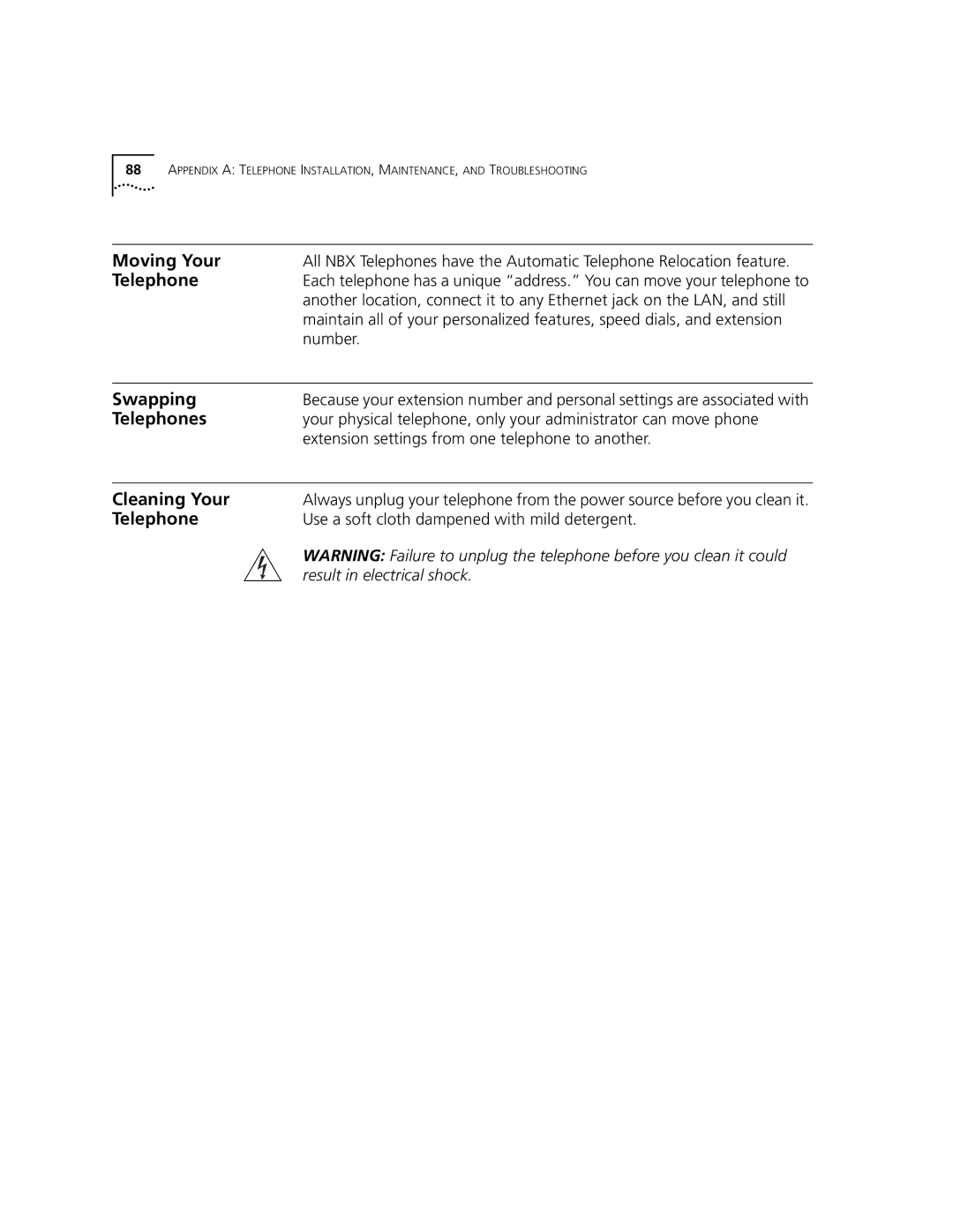 3Com 2101 manual Moving Your, Swapping, Telephones, Cleaning Your 