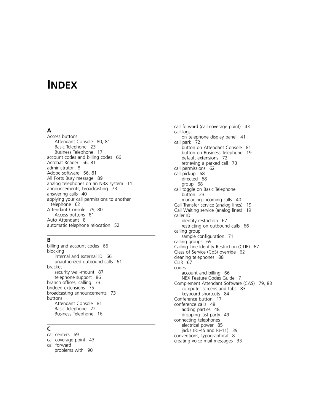 3Com 2101 manual Index 