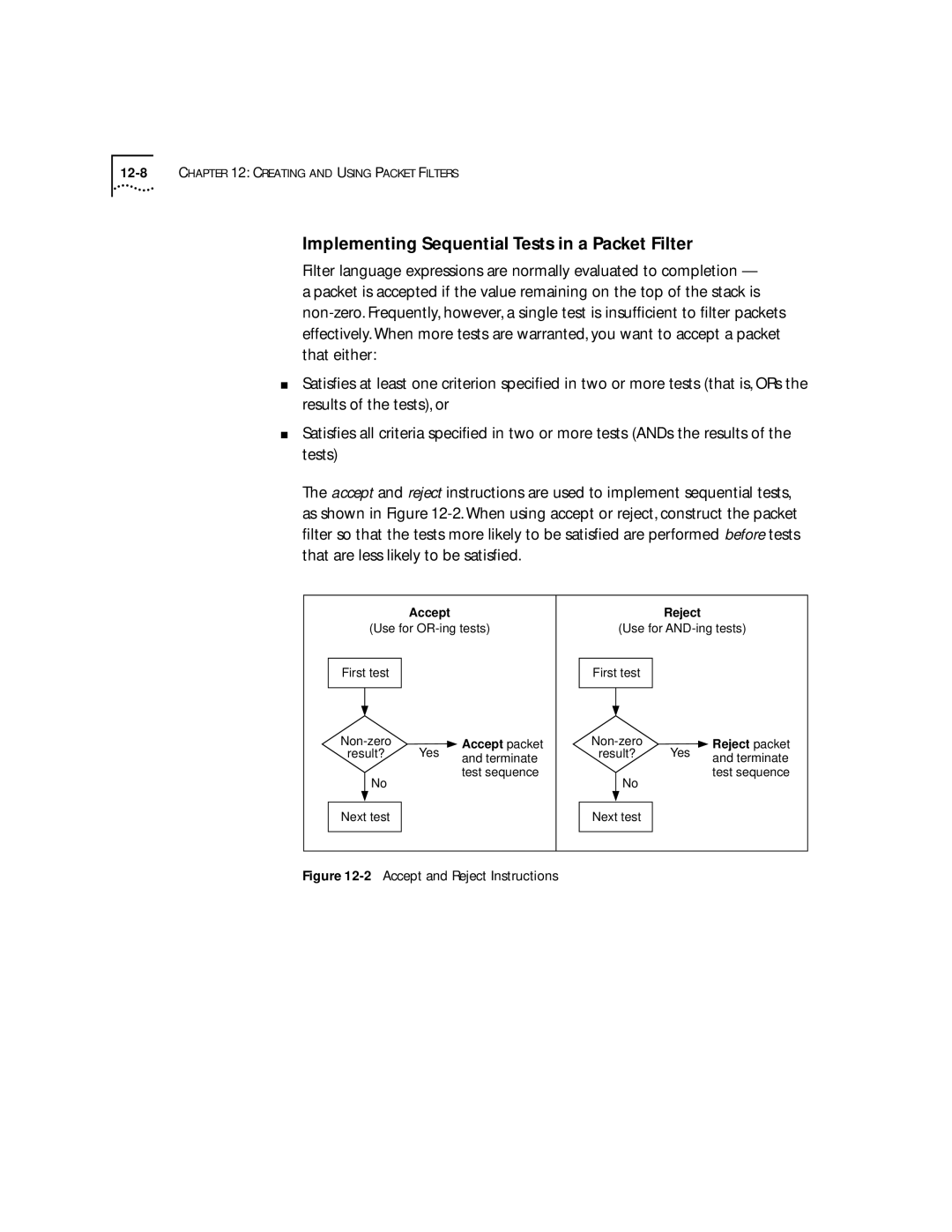 3Com 2200 manual Accept and Reject Instructions 