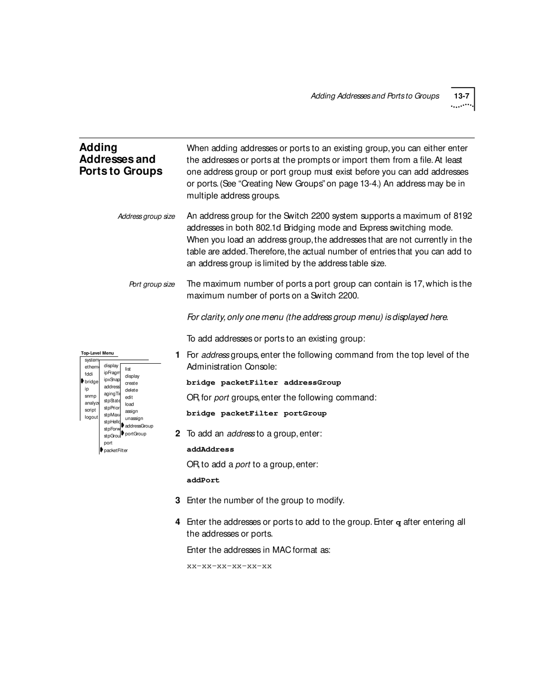 3Com 2200 manual Adding, Addresses, Ports to Groups 