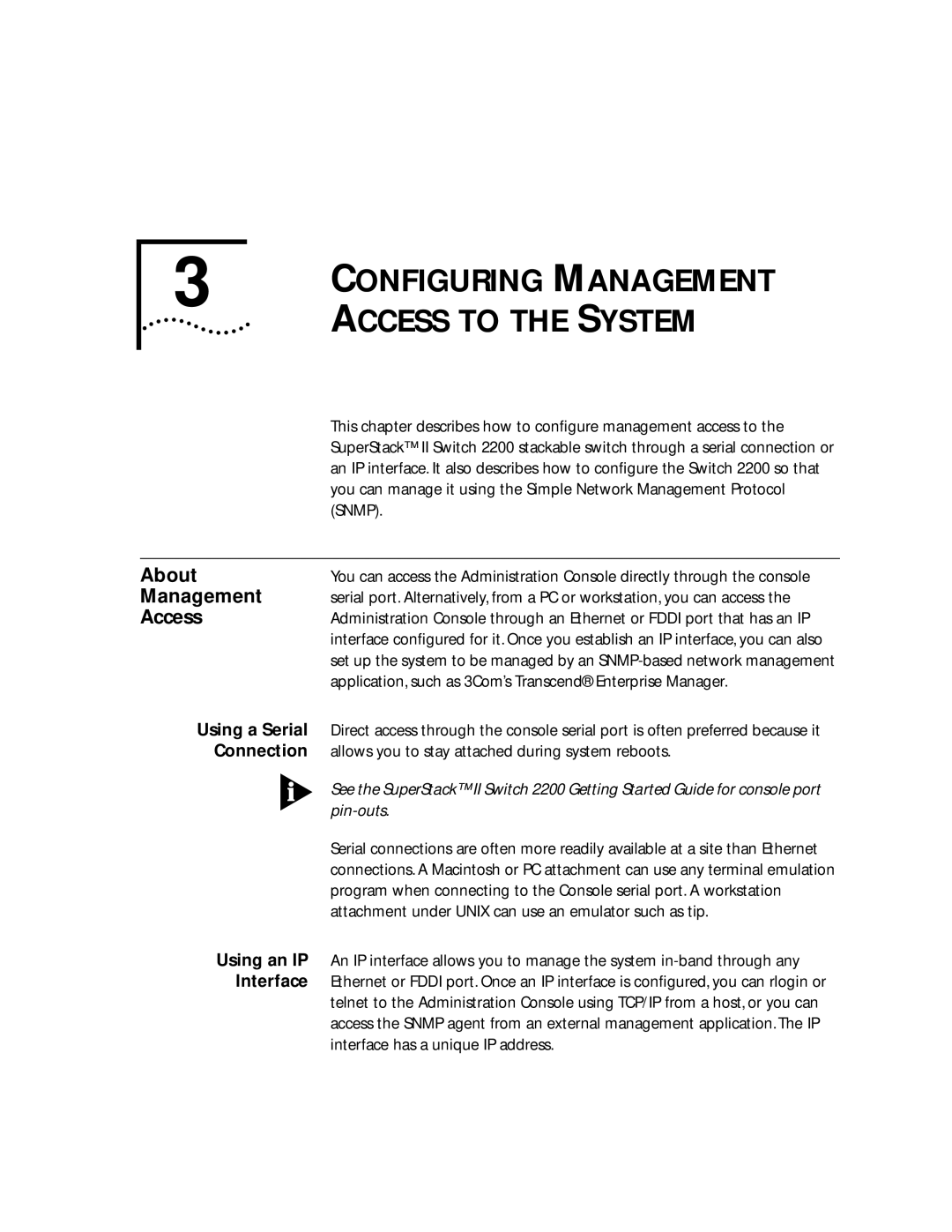 3Com 2200 manual Access to the System, About, Management 