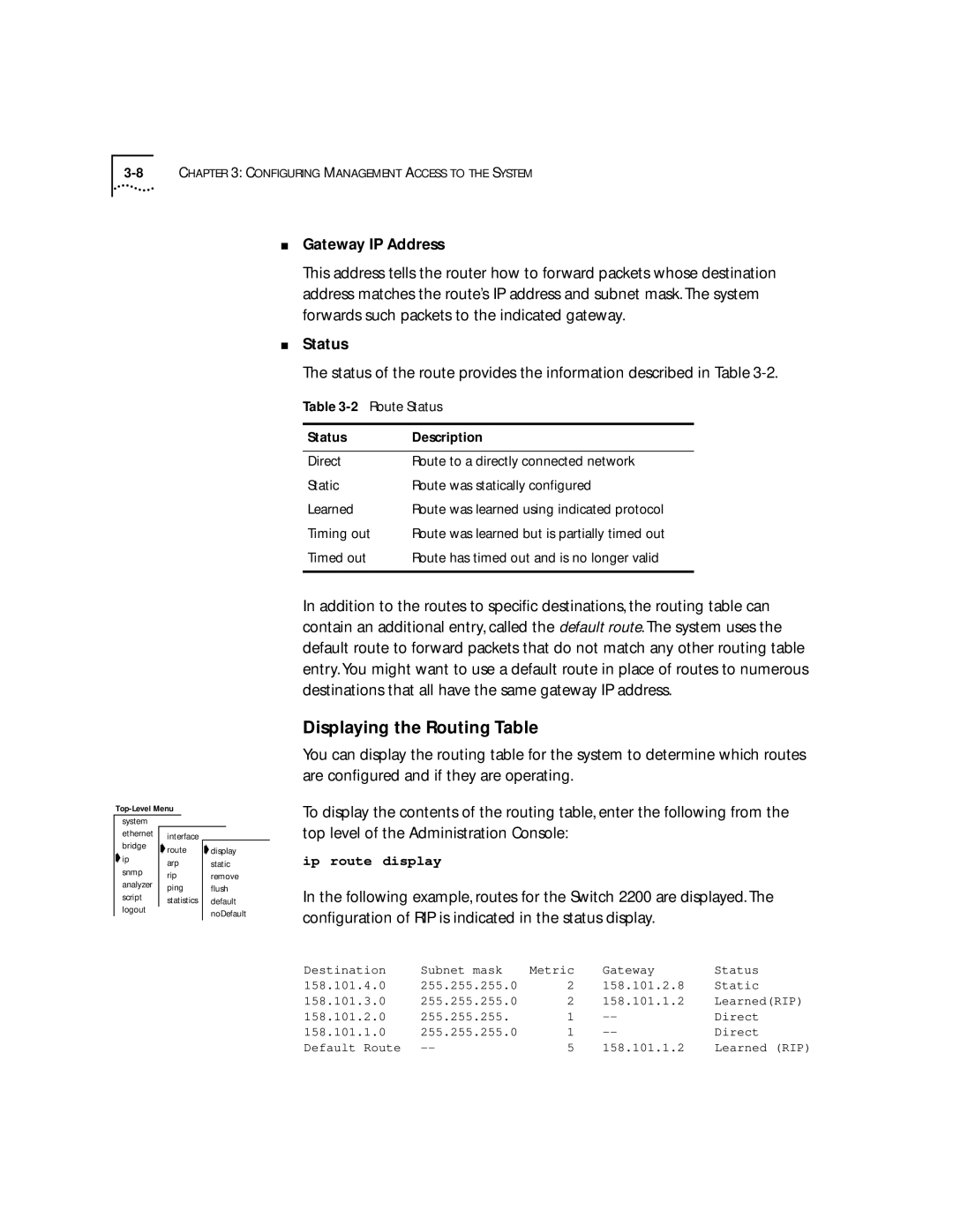 3Com 2200 manual Gateway IP Address, Timing out, Timed out 