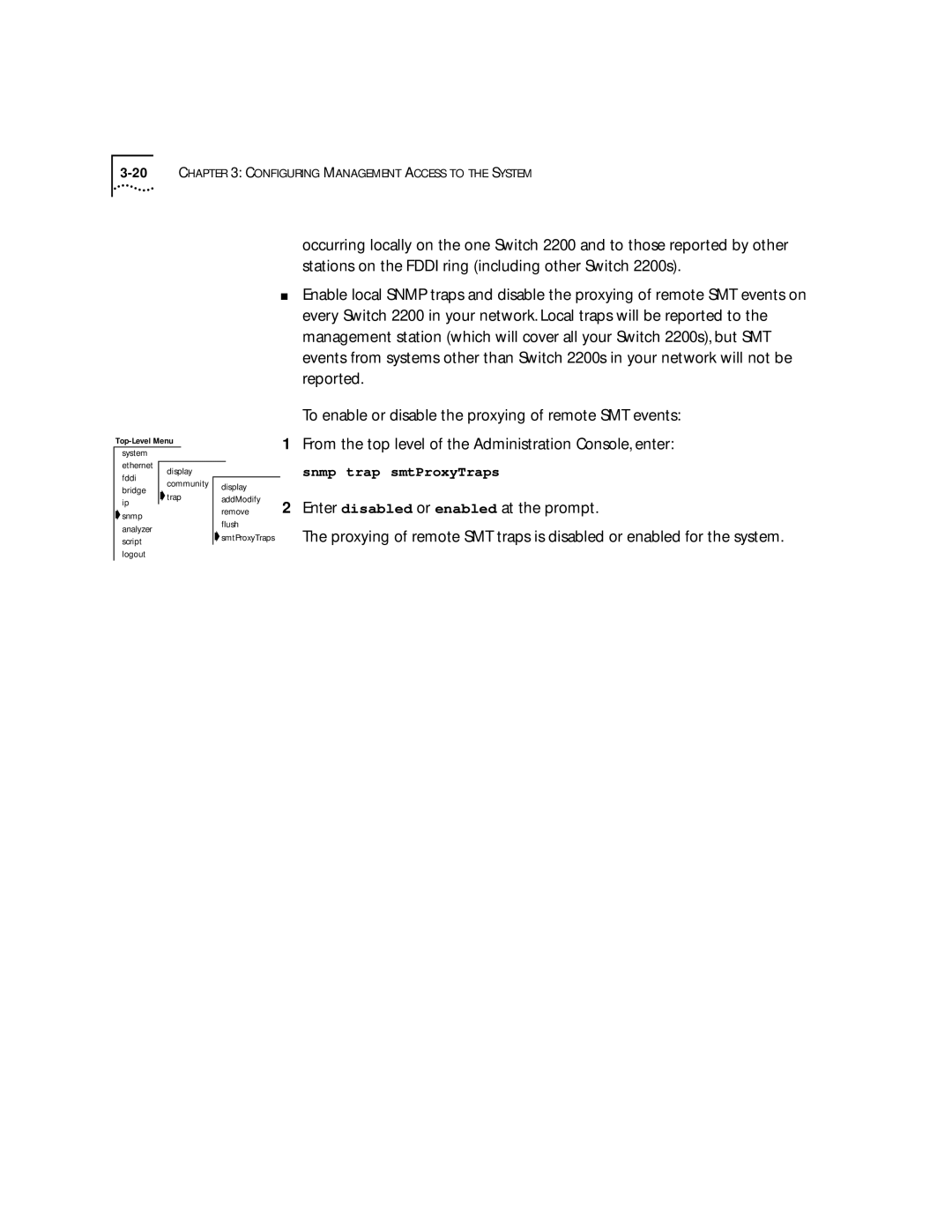 3Com 2200 manual Snmp trap smtProxyTraps 