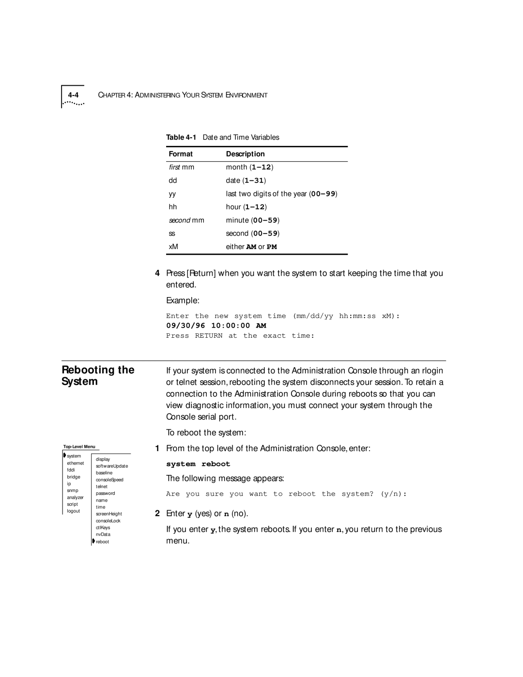 3Com 2200 manual Rebooting 