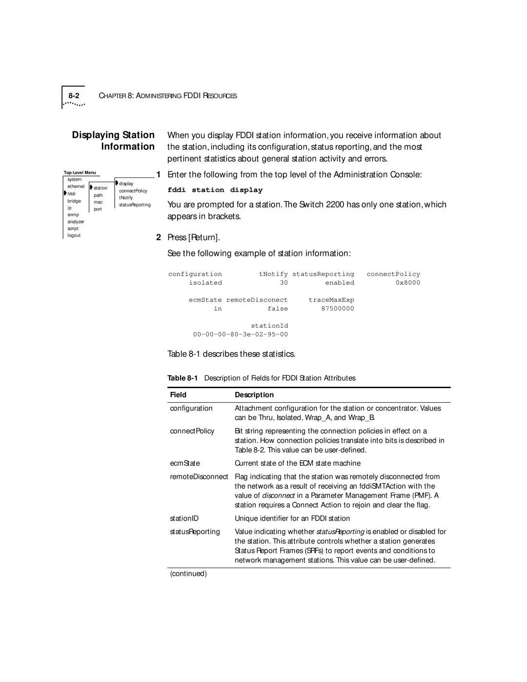 3Com 2200 manual Describes these statistics, Can be Thru, Isolated, WrapA, and WrapB, ConnectPolicy 