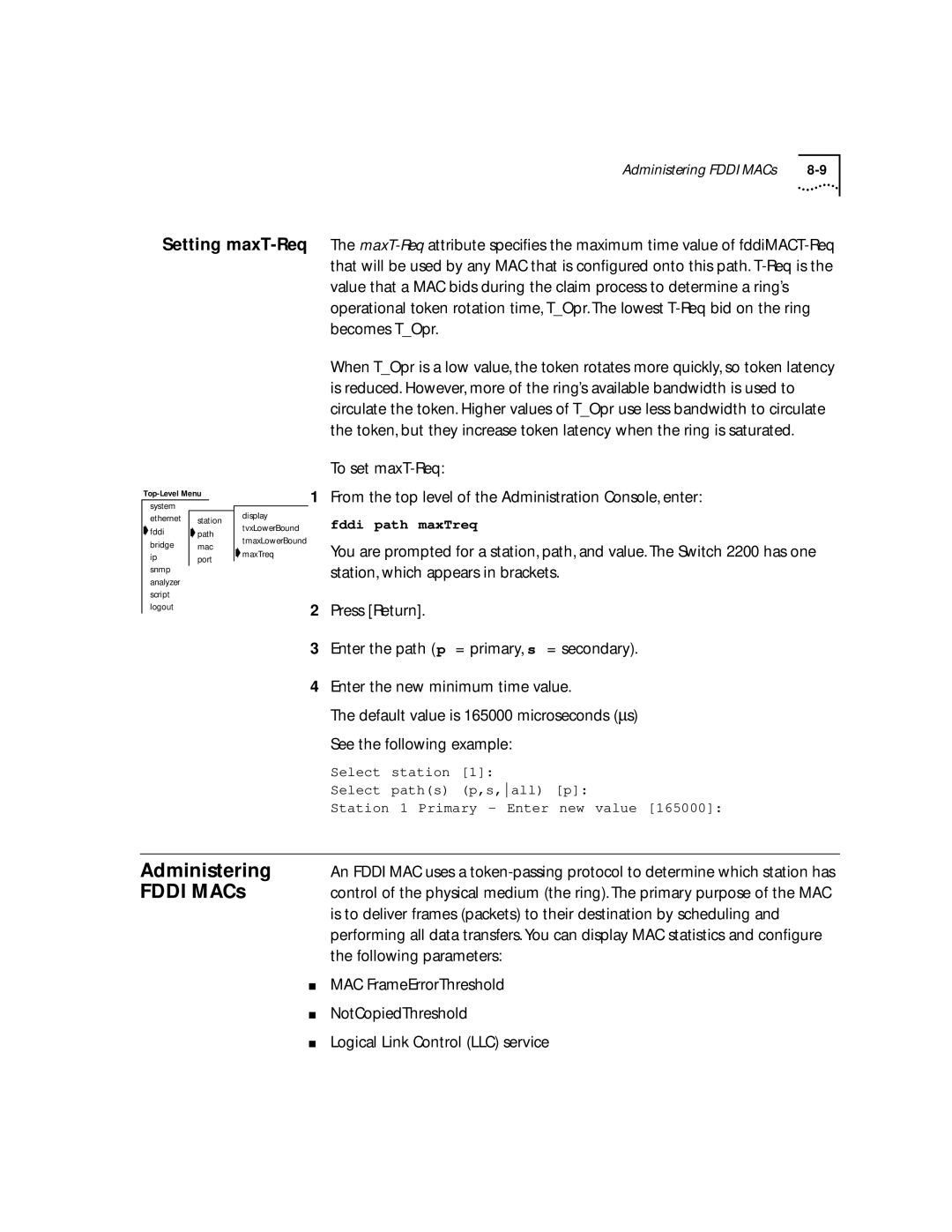 3Com 2200 manual Fddi MACs 