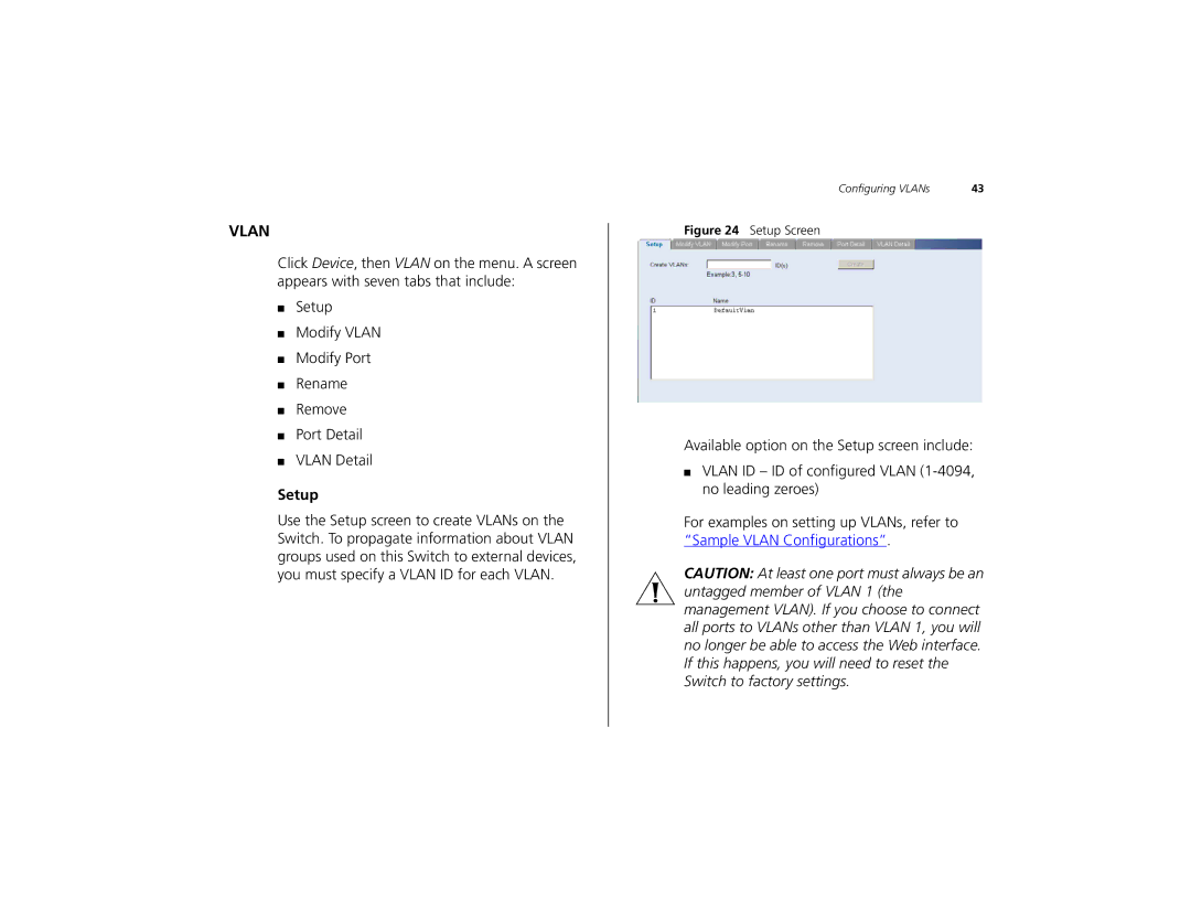 3Com 2226 PLUS manual Vlan 