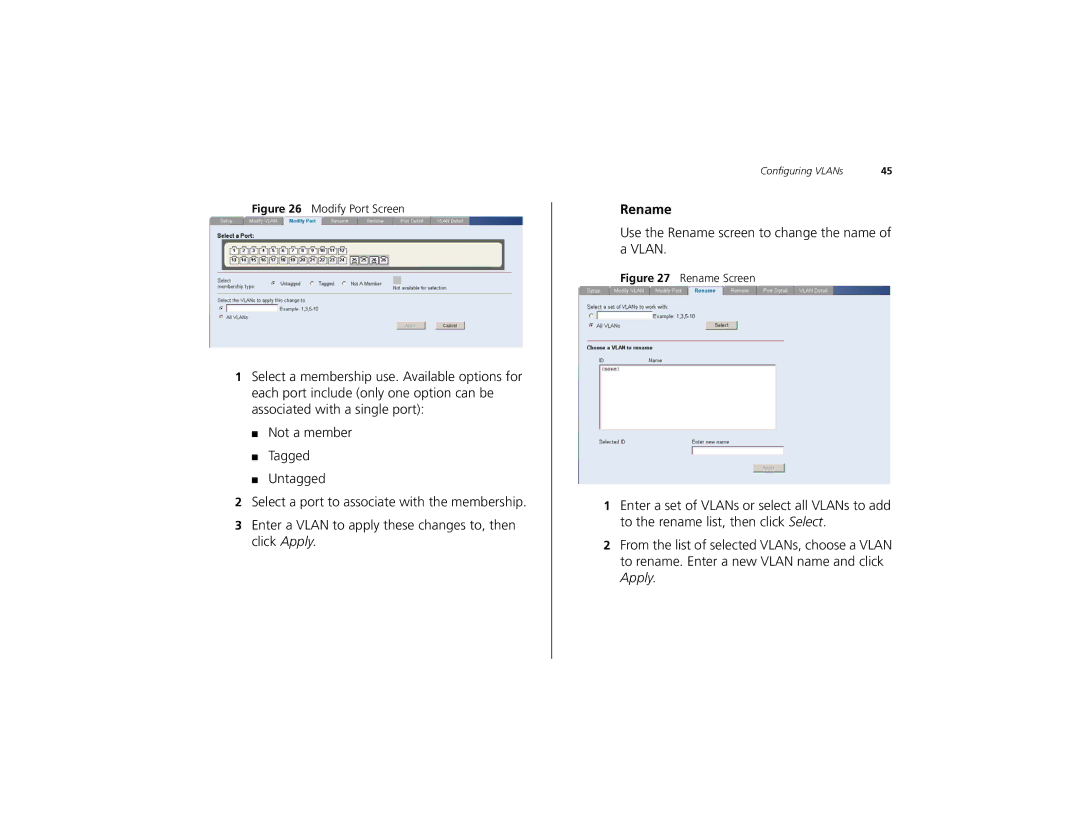 3Com 2226 PLUS manual Rename, Modify Port Screen 