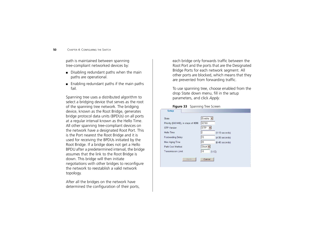 3Com 2226 PLUS manual Spanning Tree Screen 