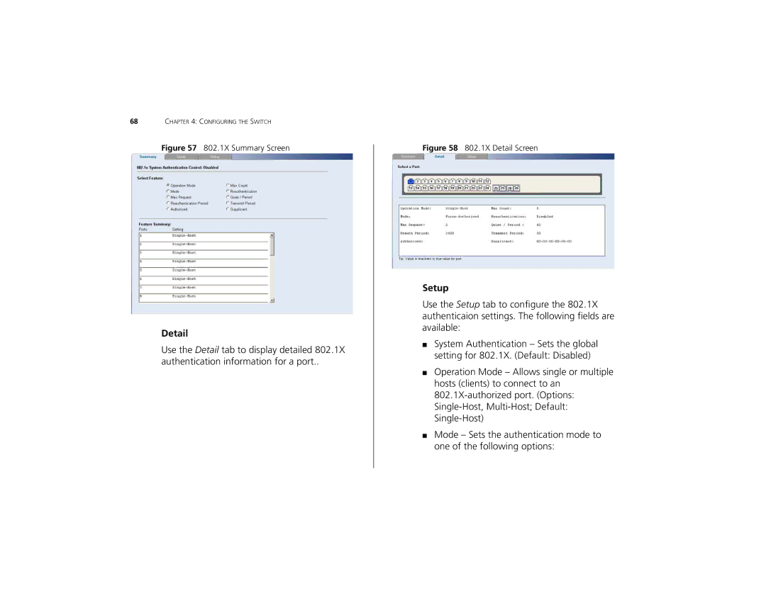 3Com 2226 PLUS manual 802.1X Summary Screen 