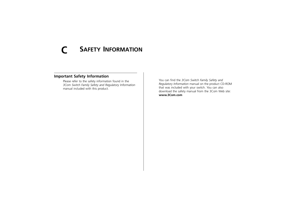 3Com 2226 PLUS manual Important Safety Information 