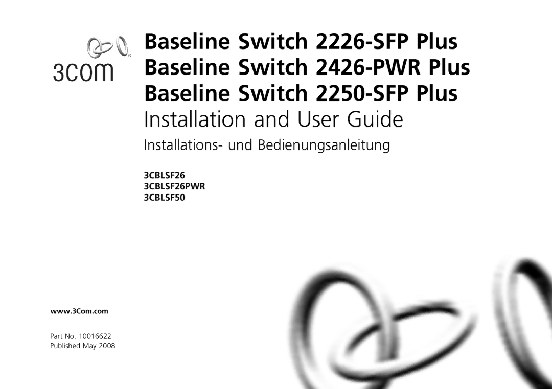 3Com 2250-SFP, 2226-SFP, 2426-PWR manual Installation and User Guide 