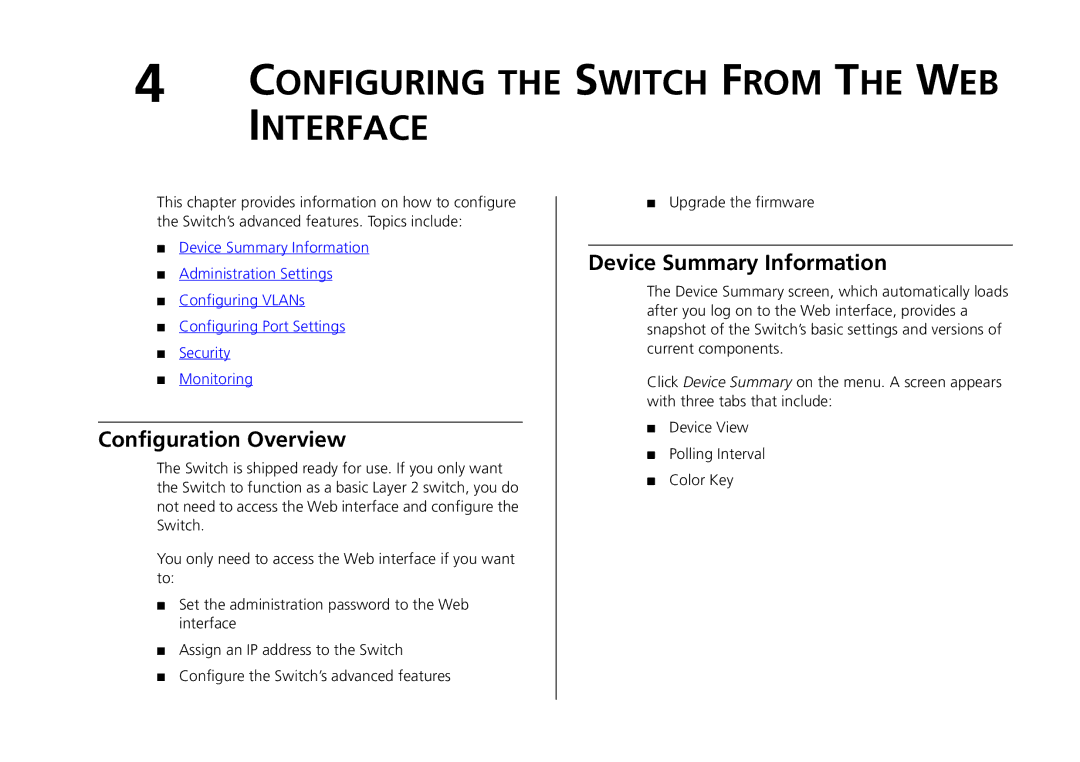 3Com 2426-PWR, 2226-SFP, 2250-SFP manual Configuration Overview, Device Summary Information 