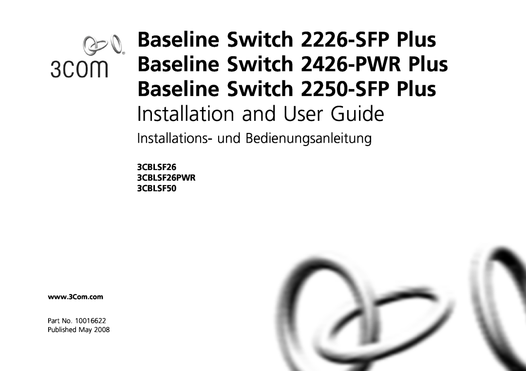 3Com 2250-SFP manual 3CBLSF26 3CBLSF26PWR 3CBLSF50, Baseline Switch 2226-SFP Plus Baseline Switch 2426-PWR Plus 