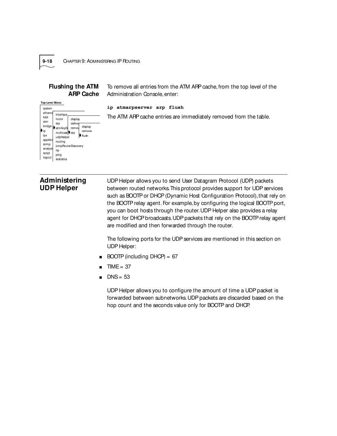 3Com 2500 manual UDP Helper, Flushing the ATM, Are modiﬁed and then forwarded through the router 